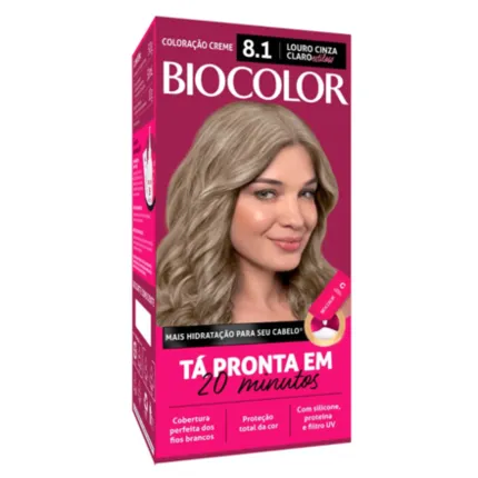 Coloração Permanente 8.1 Loiro Cinza Claro Biocolor