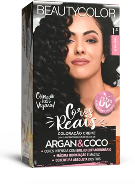 Coloração Permanente 1.0 Preto Ônix Cores Reais Beautycolor