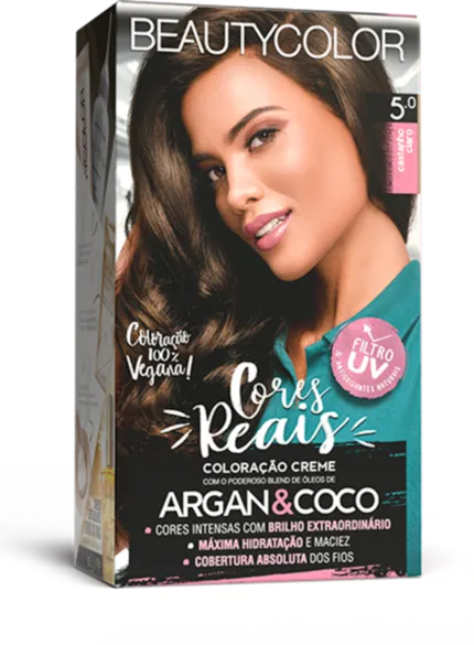 Coloração Permanente 5.0 Castanho Claro Cores Reais Beautycolor