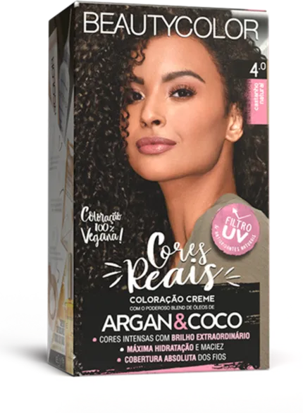 Coloração Permanente 4.0 Castanho Natural Cores Reais Beautycolor