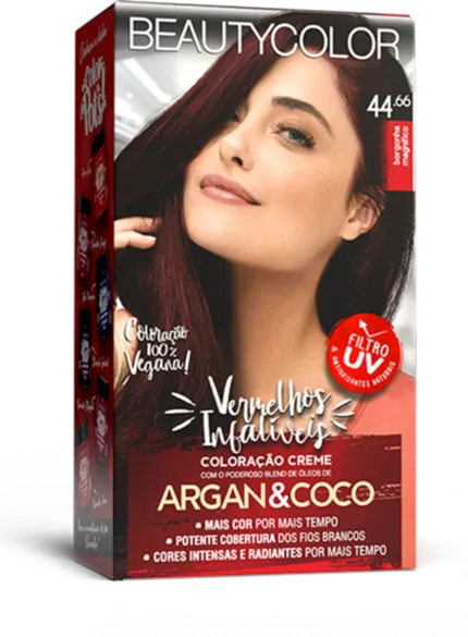 Coloração Permanente 44.66 Borgonha Magnífico Vermelhos Infalíveis Beautycolor