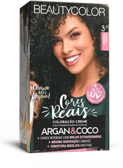 Coloração Permanente 3.0 Castanho Escuro Cores Reais Beautycolor