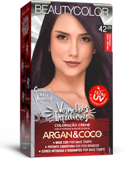 Coloração Permanente 42.26 Marsala Violet Misterioso Vermelhos Infalíveis Beautycolor