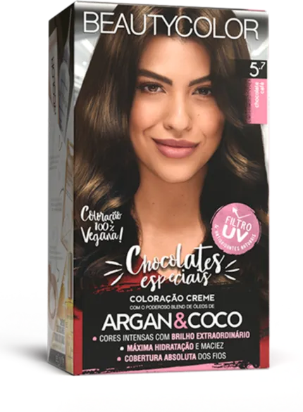 Coloração Permanente 5.7 Chocolate Café Chocolates Especiais Beautycolor