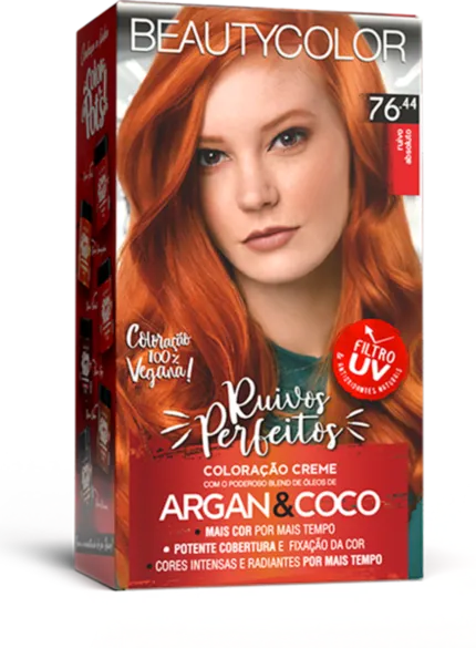 Coloração Permanente 76.44 Ruivo Absoluto Ruivos Perfeitos Beautycolor