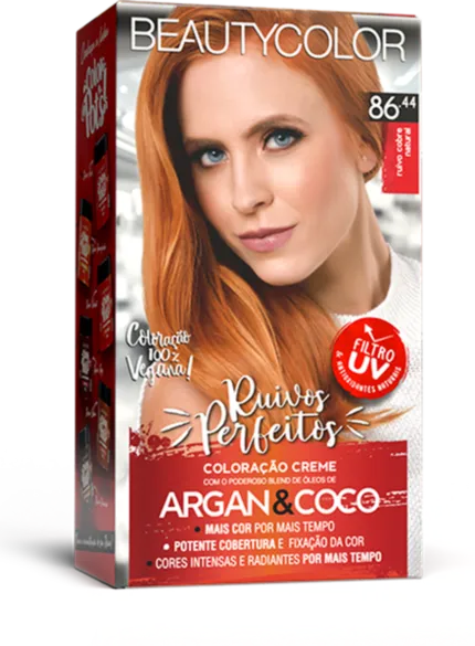 Coloração Permanente 86.44 Ruivo Cobre Ruivos Perfeitos Beautycolor