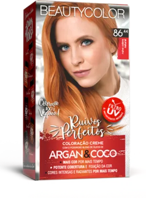 Coloração Permanente 86.44 Ruivo Cobre Ruivos Perfeitos Beautycolor