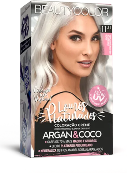 Coloração Permanente 11.11 Loiro Claríssimo Platinado Louros Platinados Beautycolor