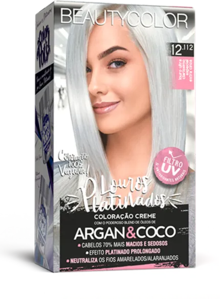 Coloração Permanente 12.112 Loiro Claríssimo Cinza Louros Platinados Beautycolor