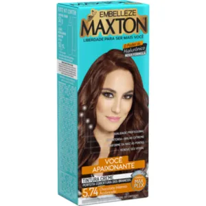 Coloração Permanente 5.74 Chocolate Intenso Acobreado Maxton
