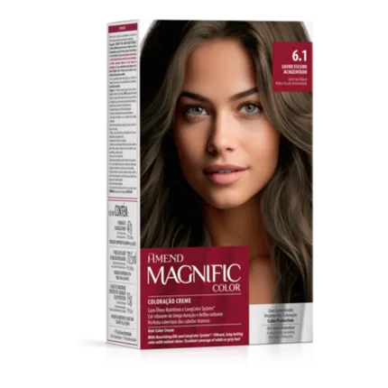 Kit Coloração Magnific Color 6.1 Louro Escuro Acinzentado Amend