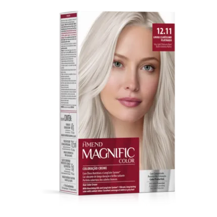 Kit Coloração Magnific Color 12.11 Louro Cláríssimo Platinado Amend