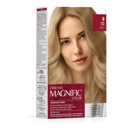 Kit Coloração Magnific Color 8.0 Louro Claro Amend