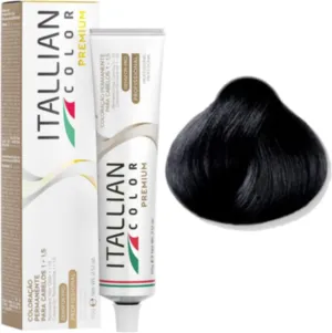 Coloração Permanente Itallian Color Premium 2.1 Preto Azulado