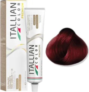 Coloração Permanente Itallian Color Premium 6.62 Loiro Escuro Vermelho Violeta