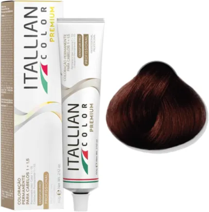 Coloração Permanente Itallian Color Premium 5.62 Castanho Claro Vermelho Violeta