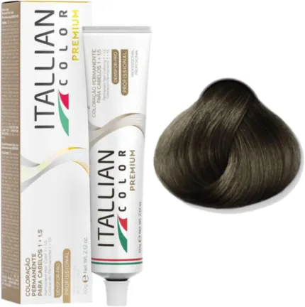 Coloração Permanente Itallian Color Premium 6.1 Loiro Escuro Cinza