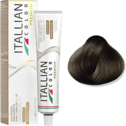Coloração Permanente Itallian Color Premium 5.1 Castanho Claro Cinza