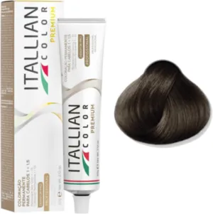 Coloração Permanente Itallian Color Premium 5.1 Castanho Claro Cinza