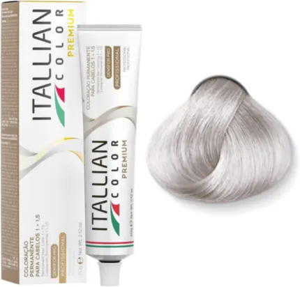 Coloração Permanente Itallian Color Premium 12.11 Loiro Clarísssimo Cinza Intenso