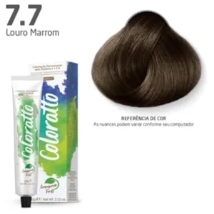 Coloração Permanente sem Amônia Coloratto 7.7 Louro Marrom