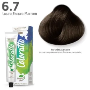 Coloração Permanente sem Amônia Coloratto 6.7 Louro Escuro Marrom