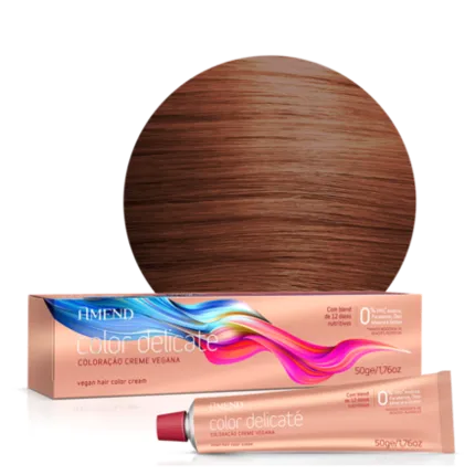 Coloração Vegana Amend Color Delicaté 7.43 Louro Médio Acobreado Dourado