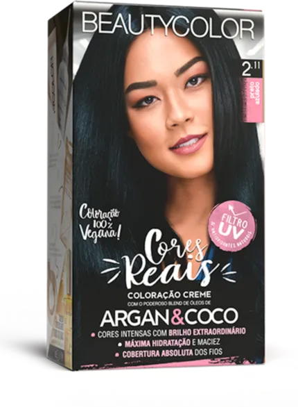 Coloração Permanente 2.11 Preto Azulado Cores Reais Beautycolor