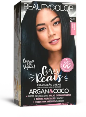 Coloração Permanente 2.11 Preto Azulado Cores Reais Beautycolor