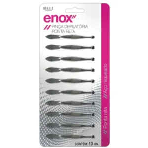 Kit 10 unidades Pinça Ponta Reta Enox
