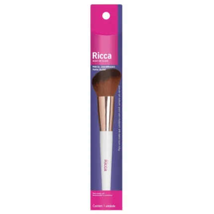 Pincel Blush Chanfrado Rose Gold Ricca