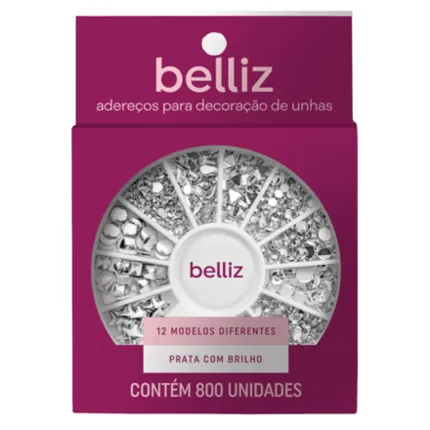 Adereços Para Decoração De Unhas Belliz Prata