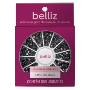 Adereços para Decoração De Unhas Belliz Black