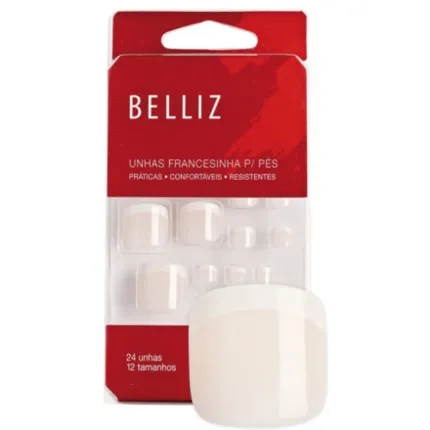 Unhas Postiças Para Pés Francesinha Belliz