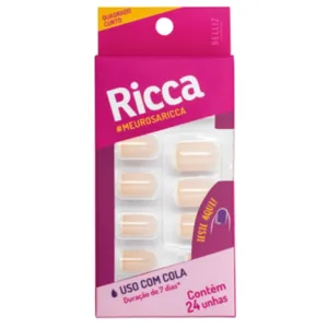 Unhas Postiças Francesinha Nude Uso com Cola Ricca