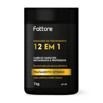 Máscara Reconstrutora Tratamento Intenso 12 em 1 fattore 1kg