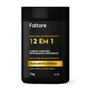 Máscara Reconstrutora Tratamento Intenso 12 em 1 fattore 1kg