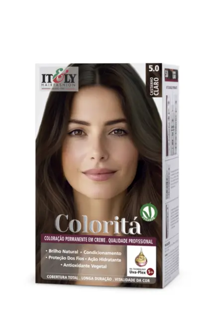 Coloração Permanente Coloritá Itely 5.0 Castanho Claro