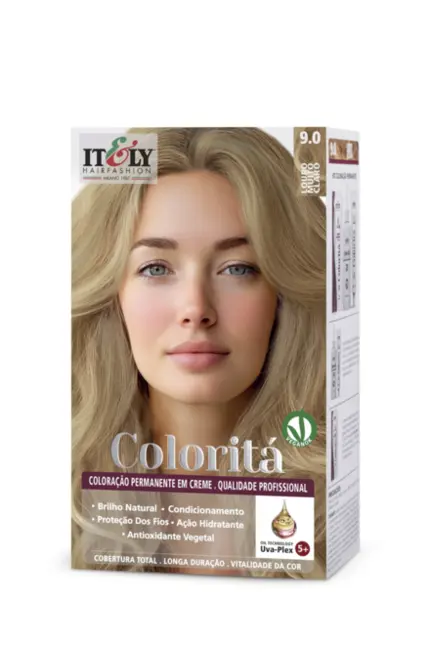 Coloração Permanente Coloritá Itely 9.0 Louro Muito Claro