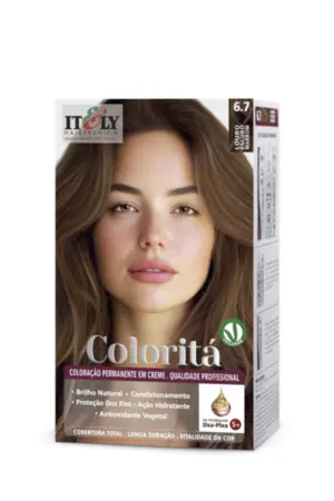 Coloração Permanente Coloritá Itely 6.7 Louro Escuro Marrom