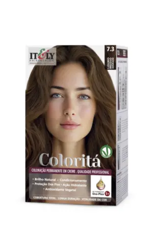 Coloração Permanente Coloritá Itely 7.3 Louro Médio Dourado