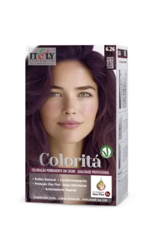 Coloração Permanente Coloritá Itely 6.26 Louro Escuro Marsala