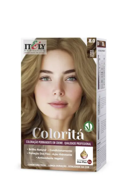 Coloração Permanente Coloritá Itely 8.0 Louro Claro