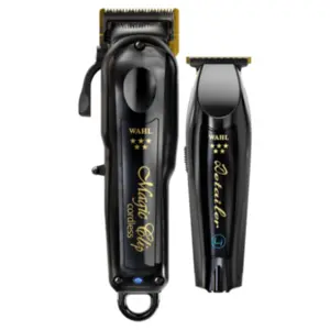 Combo Máquina de Cortar Cabelo e Aparador Sem Fio Cordless Bivolt