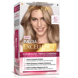 Coloração Permanente 8.1 Louro Sueco Imédia Excellence L'oréal Paris