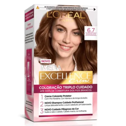 Coloração Permanente 6.7 Chocolate Imédia Excellence L'oréal Paris