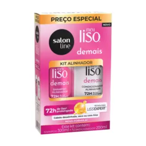 Kit Shampoo 300ml + Condicionador 200ml Meu Liso Demais Salon Line