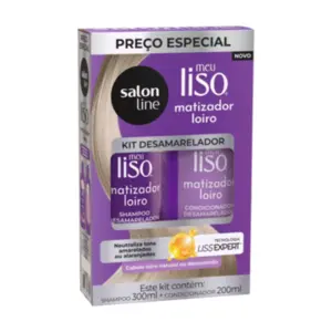 Kit Shampoo 300ml + Condicionador 200ml Meu Liso Matizador Loiro Salon Line