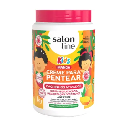Creme Para Pentear Manga Kids Cachinhos Ativados Salon Line 1kg