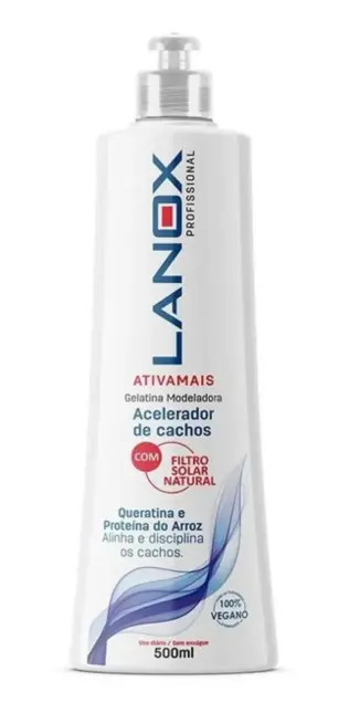 Gelatina Modeladora AtivaMais Acelerador de Cachos Lanox 500ml